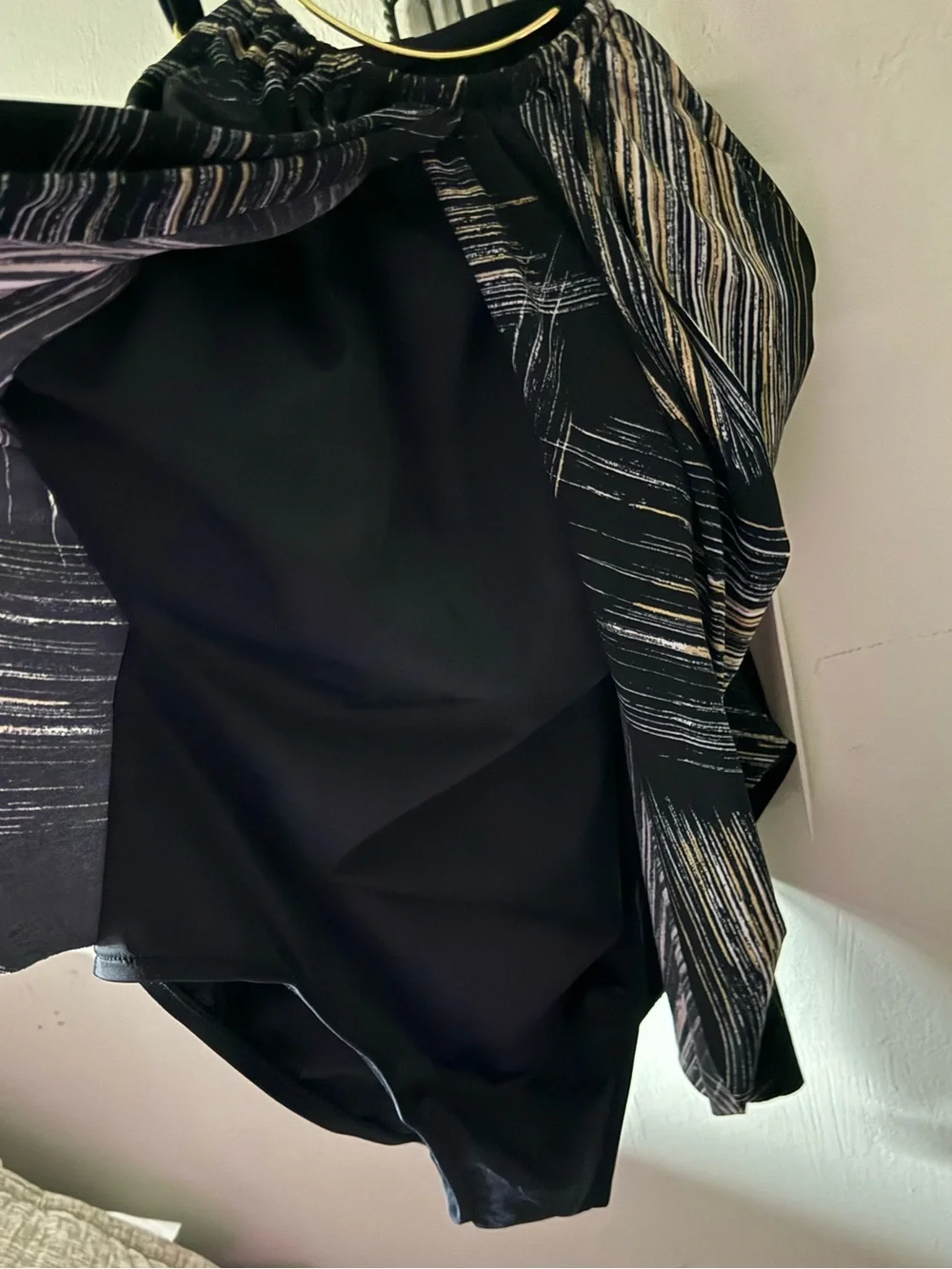 NWT  Magicsuit Stroke of Luck Jill necklace One Piece Black/Gold Sz 14